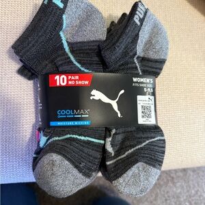 Puma Women's No Show Socks - Black and Gray